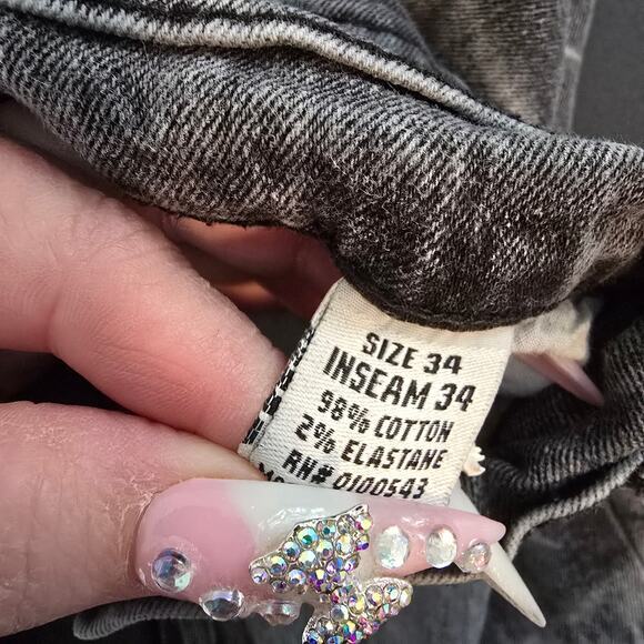 Evolution In Design Men's Acid Wash Tie Dye Stretch Skinny Jeans Gray Size 34x34 - Picture 7 of 11